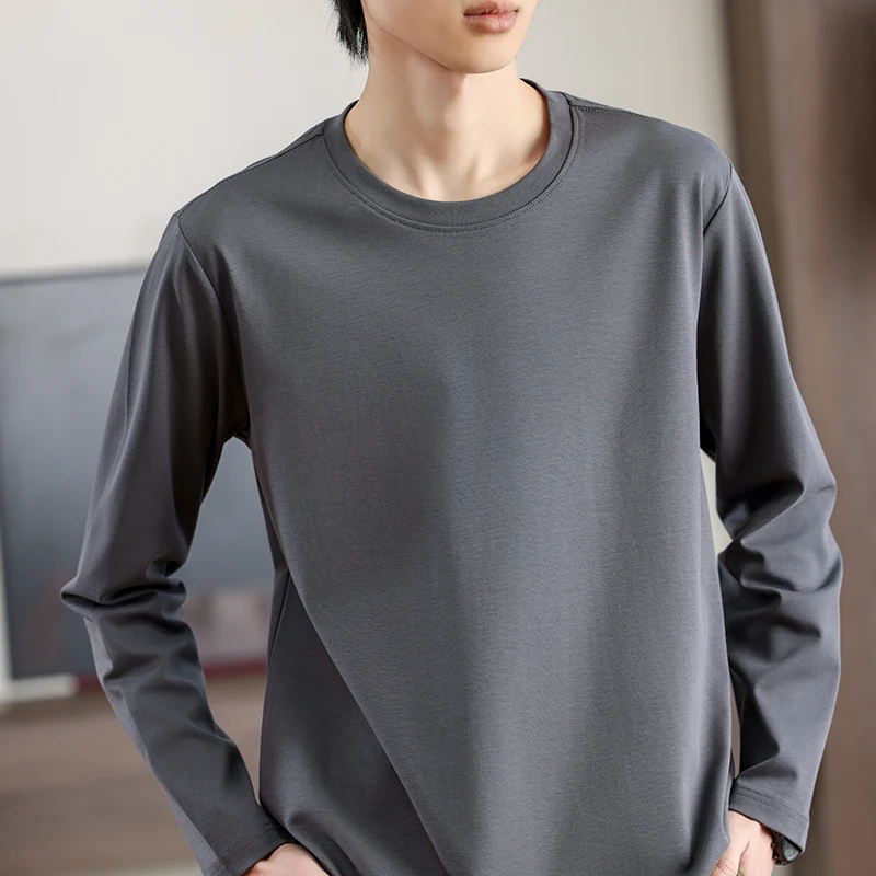

Spring And Autumn New Cotton Long-sleeved T-shirt Men And Teenagers Loose Casual Bottoming Sweater