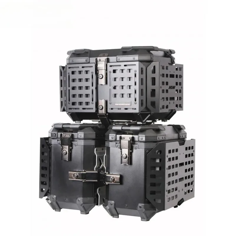Multifunctional Armored Black Aluminum Alloy Three-Box Motorcycle Tail Box Side Box Scooter Vehicle Niu Rear Trunk