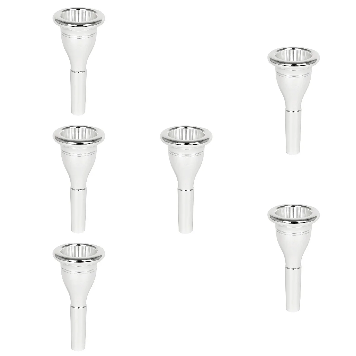 

6pcs 6 Count Milisten Tuba Hellenberg Mouthpiece Silver Accessory Musical Mouthpieces Brass Plated