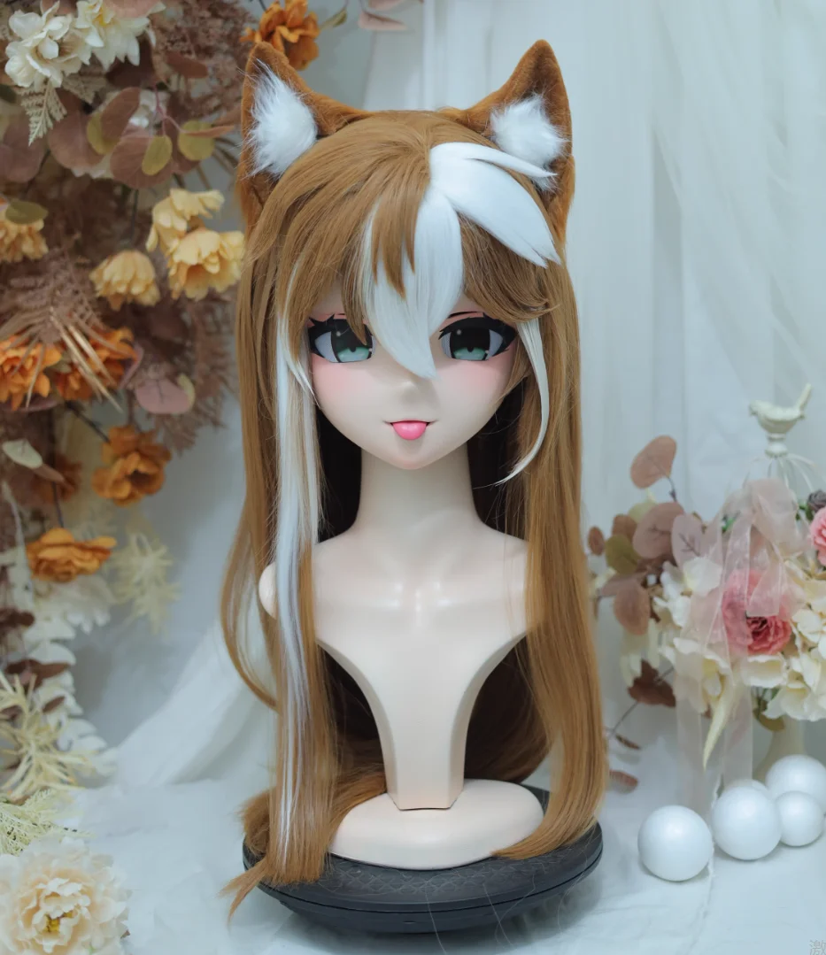 

(NFD38--30)Customize Full Head With Lock Pretty Female/Girl Japanese Animego Character Kig Cosplay Kigurumi Mask Crossdress Doll