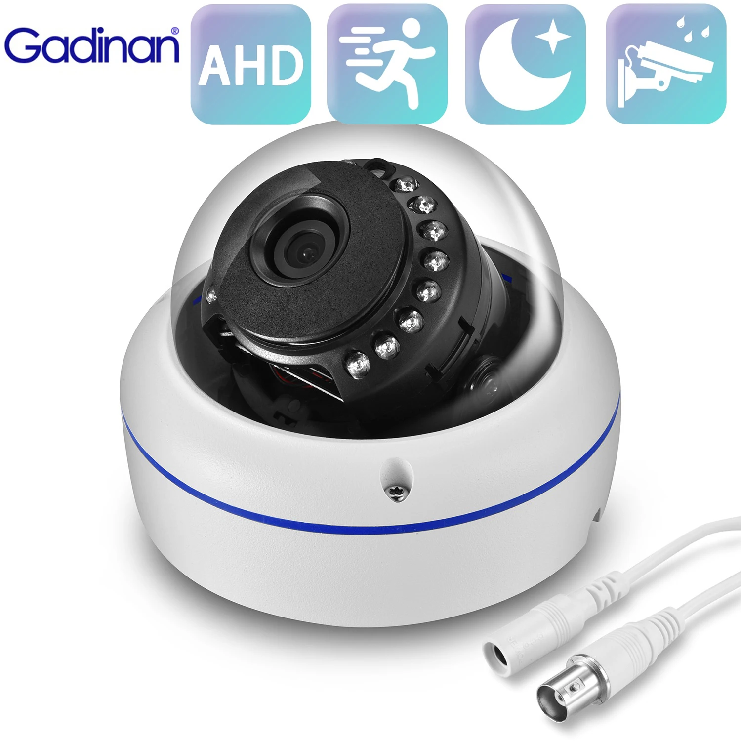 

Gadinan Vandal-Proof Dome 5MP AHD Camera Outdoor Indoor 2.8mm lens Night Vision Surveillance 1080P 720P BNC CCTV Monitoring