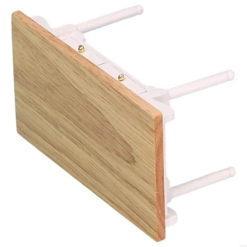 1/12 Wooden Study Table Doll House Furniture Kids Pretend Play Game Accessories