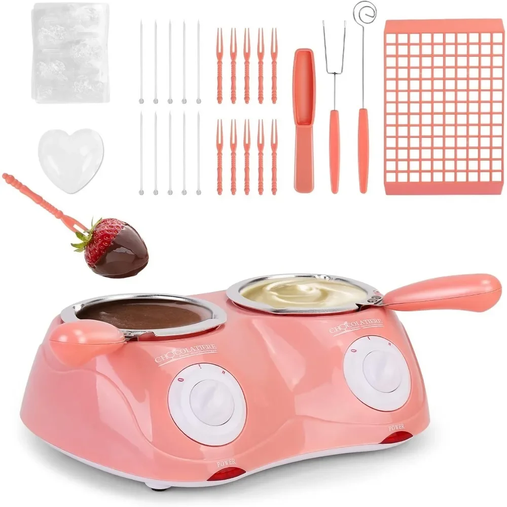 

Chocolate Melting Pot Electric Chocolate Fondue Mini Candy Machine with Double Melting Pot for Milk Chocolate, Cheese, Candy