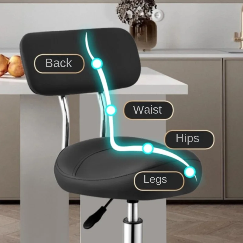 OMGD Saddle Swivel Chair Lift Bar Stool Simple Bar Backrest Chair Laboratory Beauty Barber Riding High Stools Stoel Home