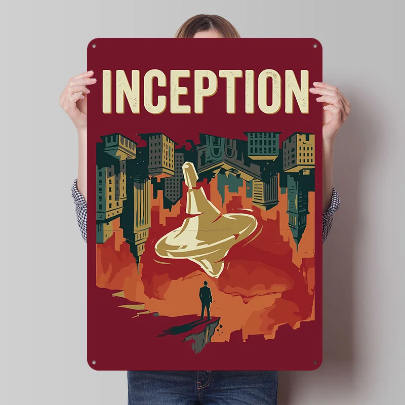 

Металлический постер «Инсепшн»: винтажная табличка для декора стен, ретро-плакат для украшения дома и комнаты