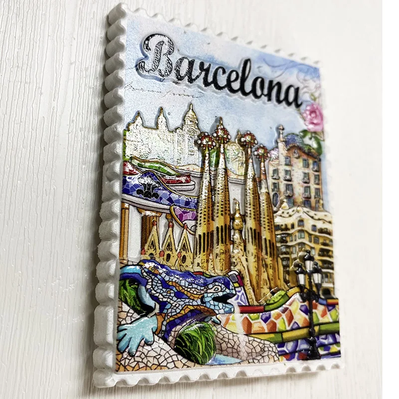 Barcelona 3D refrigerator magnets Travel souvenirs Refrigerator magnets decoration supplies Collection arts and crafts gifts