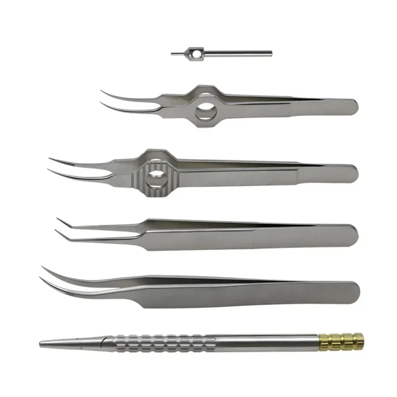 GREATLH Hair Transplant Implanter Tweezer Forceps Hair Planting Punches Stainless Hair Transplant Implanter Tweezers 1pc/1set