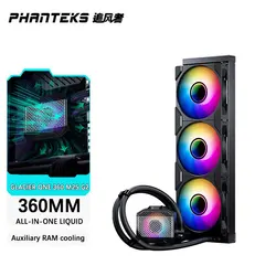 PHANTEKS GLACIER ONE 360 M25 G2 360mm All-in-One Liquid CPU Cooler BOS|VRM|RAM Assisted Cooling Support LGA1700/1851 AMD AM4/AM5