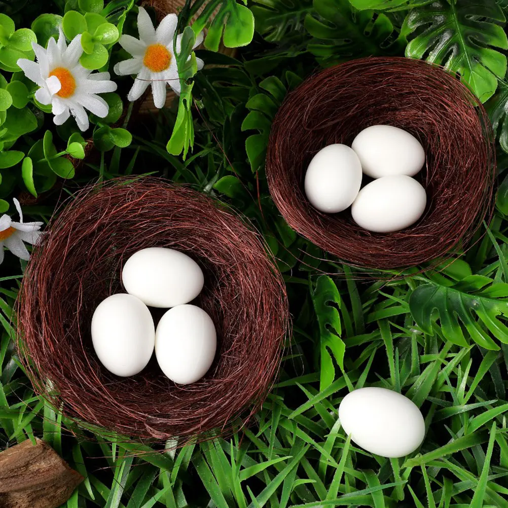 

10Pcs Faux Bird Nests Artificial Small Bird Nest Ornaments Garden Tree Craft Decor Miniature Woven Nest for Table Decoration