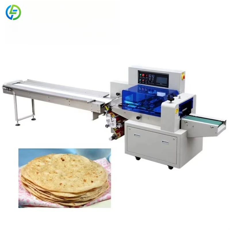 Fabricante automático de flujo de alta velocidad Brioche sándwich francés Pita Croissant rebanado pan árabe precio de maquinaria de embalaje