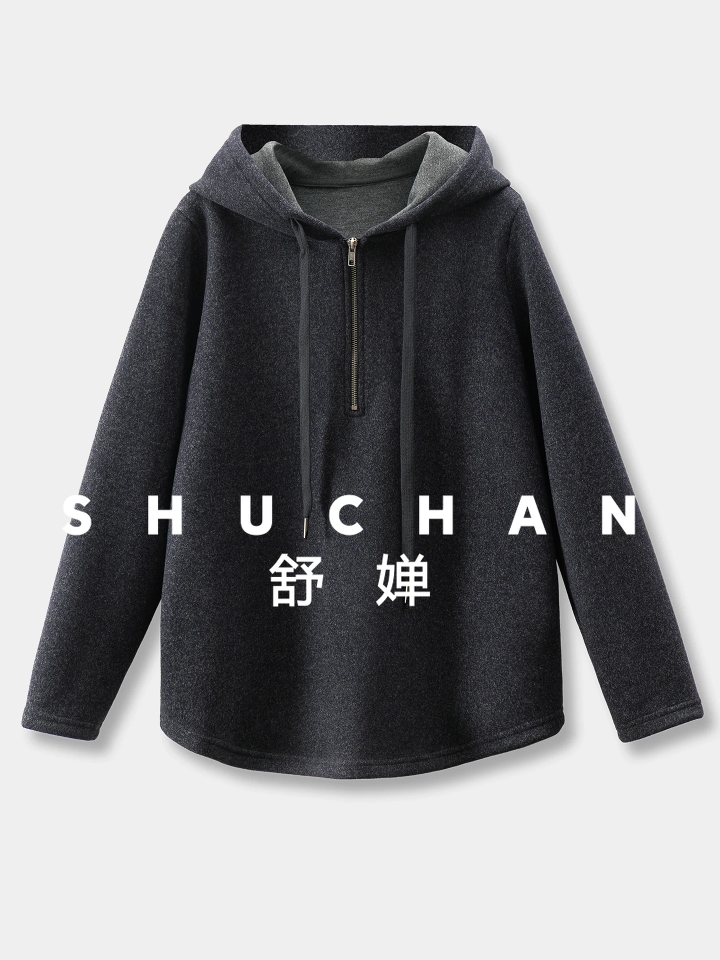 겨울 후드티 스웨트셔츠 여성용 울 함유 아세트산 루즈핏 후드 스웨터 여성용 55I6