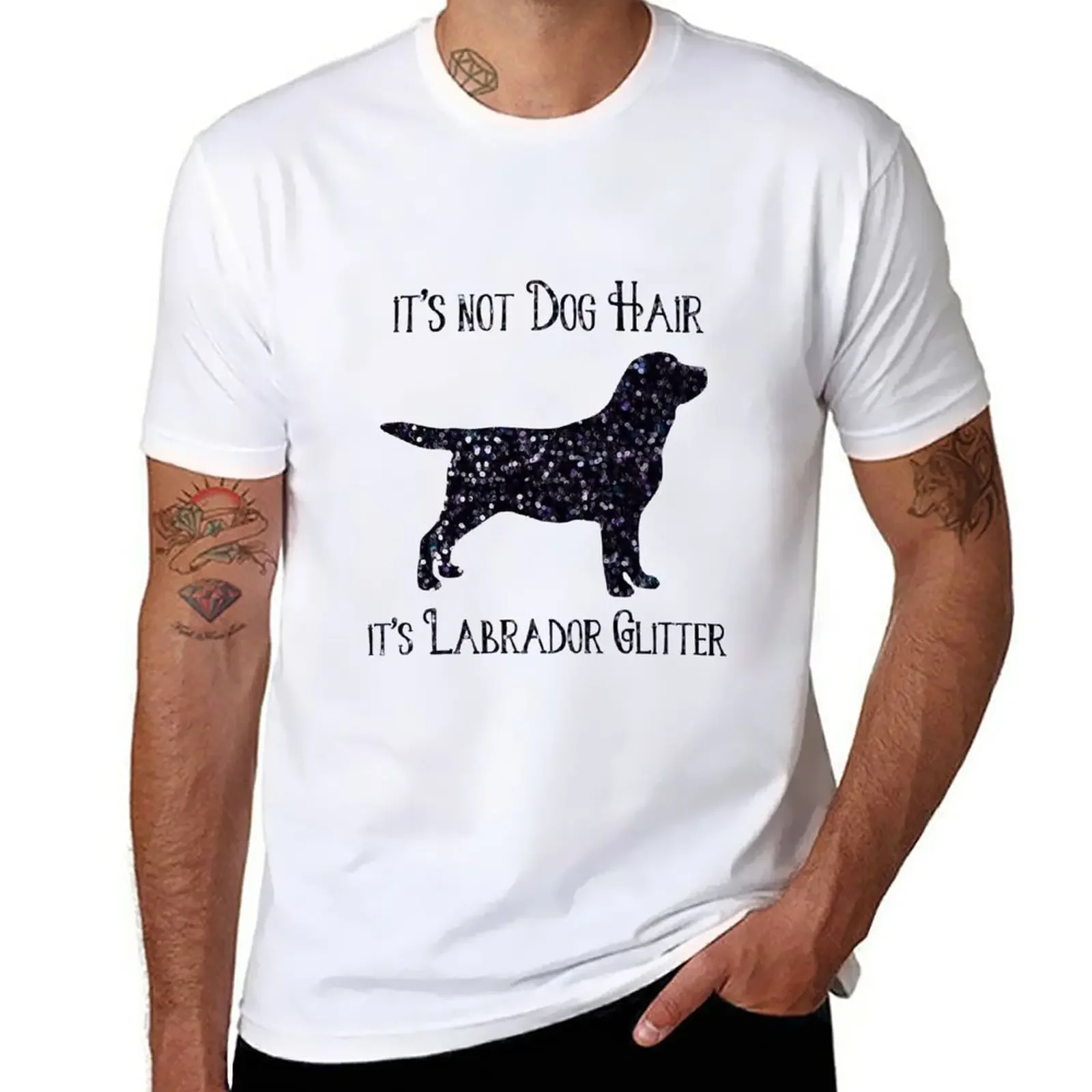 It's not Dog Hair , its Labrador Glitter T-Shirt rapper graphic tees man clothes t shirts for men graphic