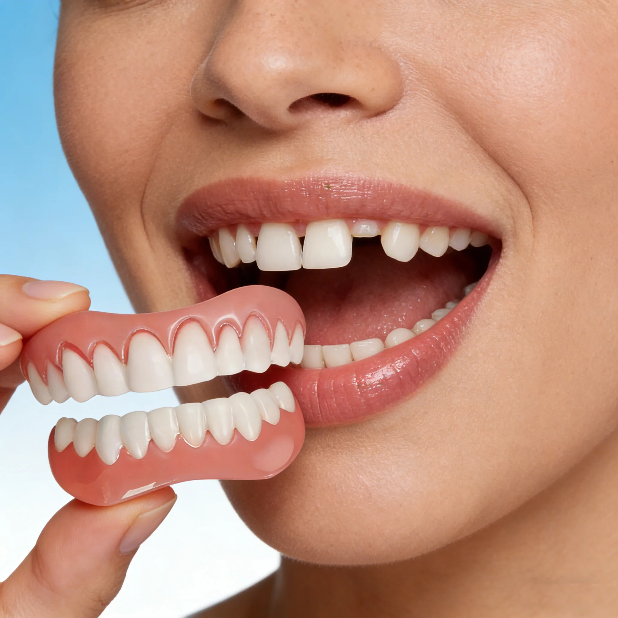 

Temporary Cosmetic Teeth Cover Set, easy to clean, made of durable material, easy to maintain, suitable for daily wear