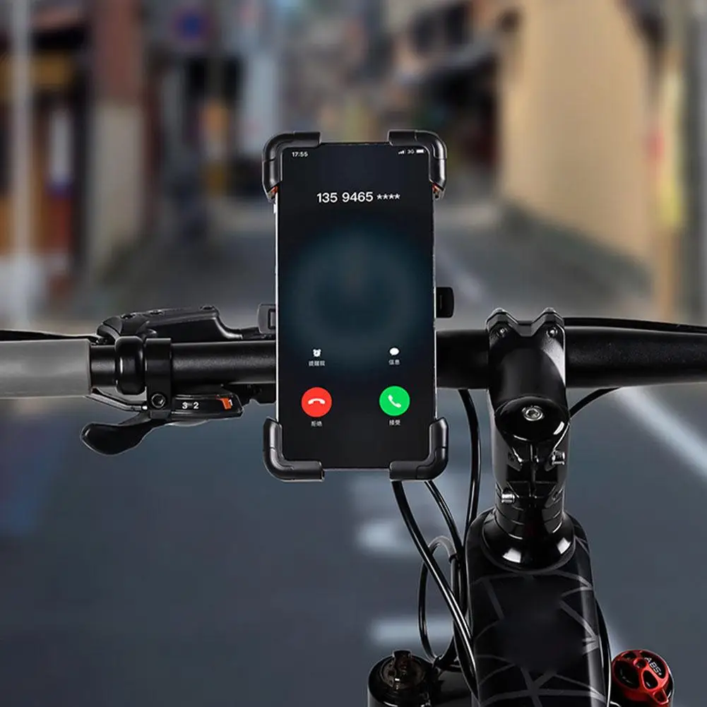 دراجة الهاتف جبل 4 الزاوية لقط حامل هاتف للدراجات النارية دراجة كهربائية بيد واحدة عملية المضادة للاهتزاز حامل هاتف #2
