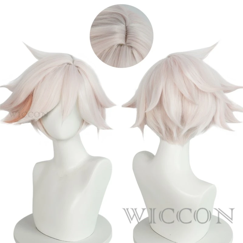 Angel Wig Anime Cosplay Women Short Pink Hair Angel Dust Cosplay Spider Demon AD Wig Wig Free Wig Cap