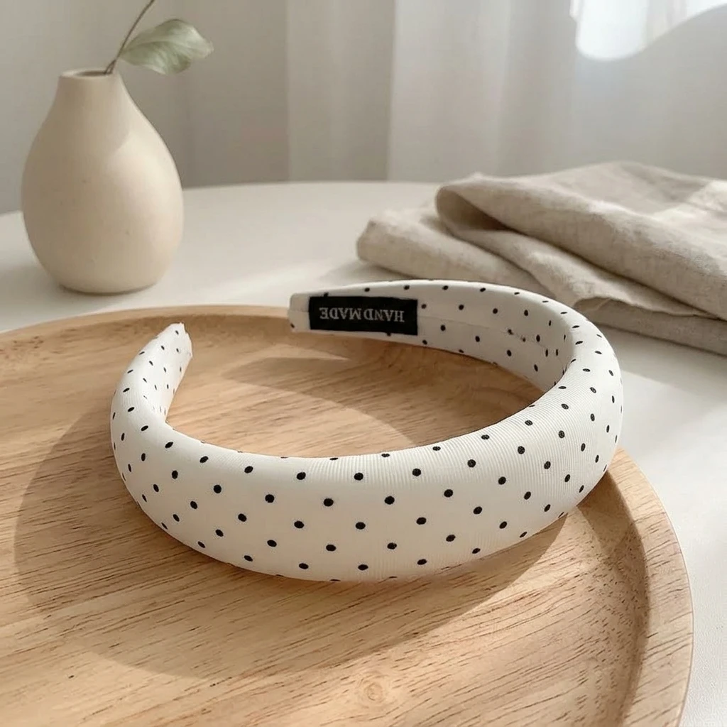 Simple Polka-dot Headband Padded Hairband Retro Fashion Non-slip Comfortable For Daily Commute Party Casual Wear Accessories
