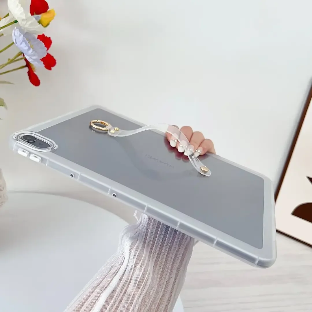 حافظة أطفال من البولي يوريثان لهاتف هواوي Matepad 11.5 Air 11.5 "11.5S 2024 SE 11 Honor Pad X8a غطاء لوحي مرن ناعم مع حزام معصم