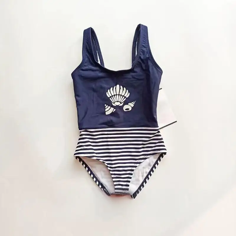 2024 Kids Latest Beach All-in-One Ice Cream Letter Print Girls Swimsuit Sunshine Baby Convenient Comfortable Swimsuit