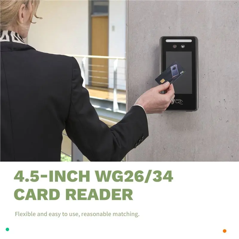 PHILE-4.5-Inch Card Reader For Time Attendance Access Control System AI Biometric Wall Mount Face & RFID Recognition Terminal