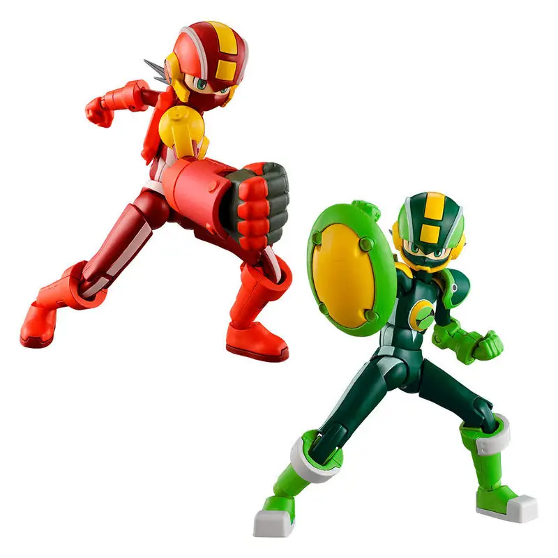 Bandai Genuine Rockman Anime Figure Megaman Shokugan Action Figure Toys for Boys Girls Kids Gift Collectible Model Ornaments