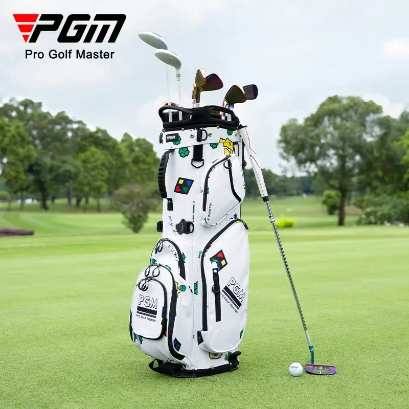 PGM Men Women Golf Stand Bags Ultra-light Nylon Graffiti Bag Large Capacitytraining Accessory Hold 14pcs Clubs 2.7kg QB111