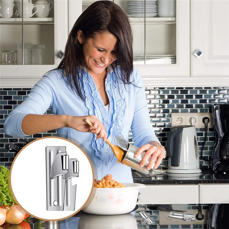 Abrelatas de P-38 y P-51, abrelatas de acero inoxidable para acampar, abrelatas portátil para cocina, viajes, Camping