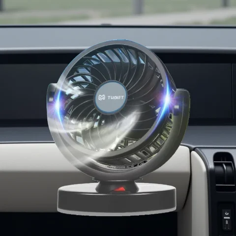 Car Fan 360° Adjustable 3 Head Air Fan Automotive Electric Fan USB/12V/24V Fan 2 Speeds Car Silent Fan For Home Desk Office&Car