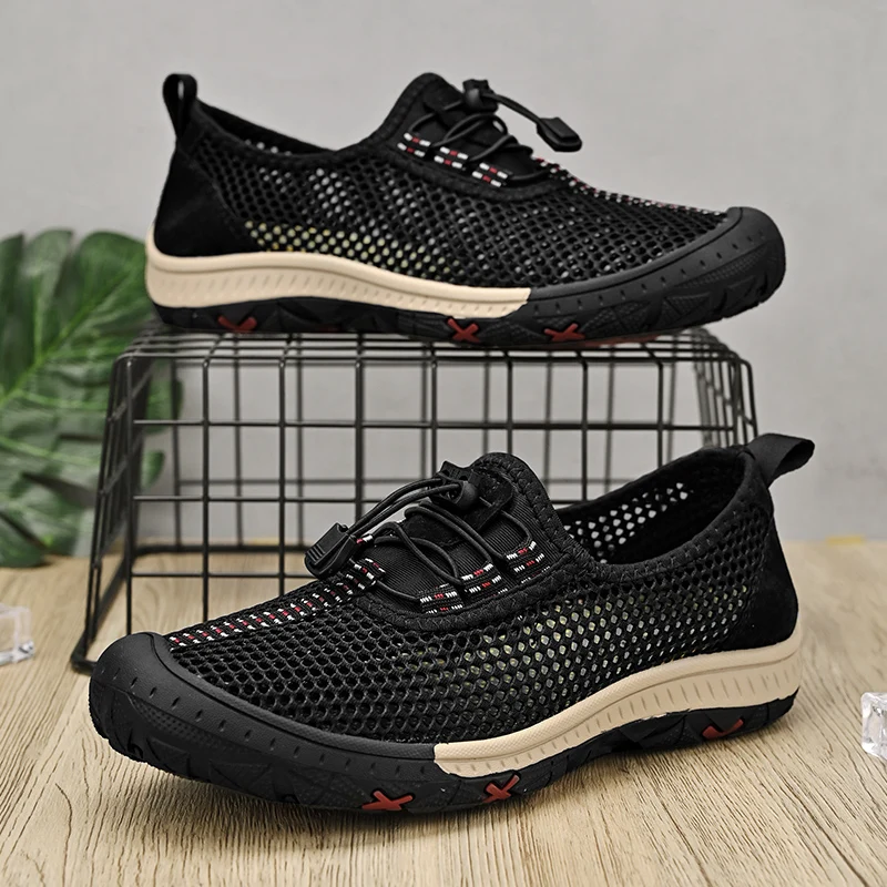 Zapatillas de deporte de malla transpirable para hombre, zapatos de senderismo de verano para exteriores, zapatos de agua atléticos para caminar,