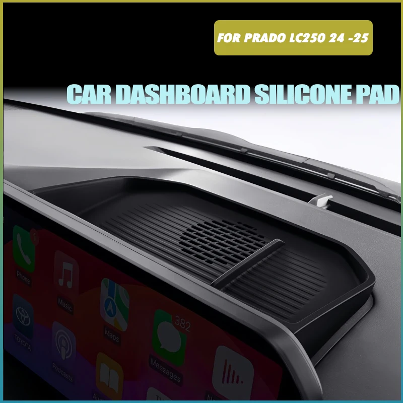 

Силиконовая накладка на приборную панель автомобиля, подходит для Toyota Land Cruiser Prado LC250 2024-2025, модифицированный автомобильный навигационный экран, задний ящик для хранения
