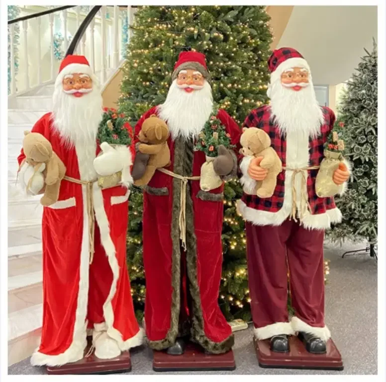 

Life size 6ft Santa Claus electrical Christmas santa aninmated with music gift for Christmas ornament Christmas decoration