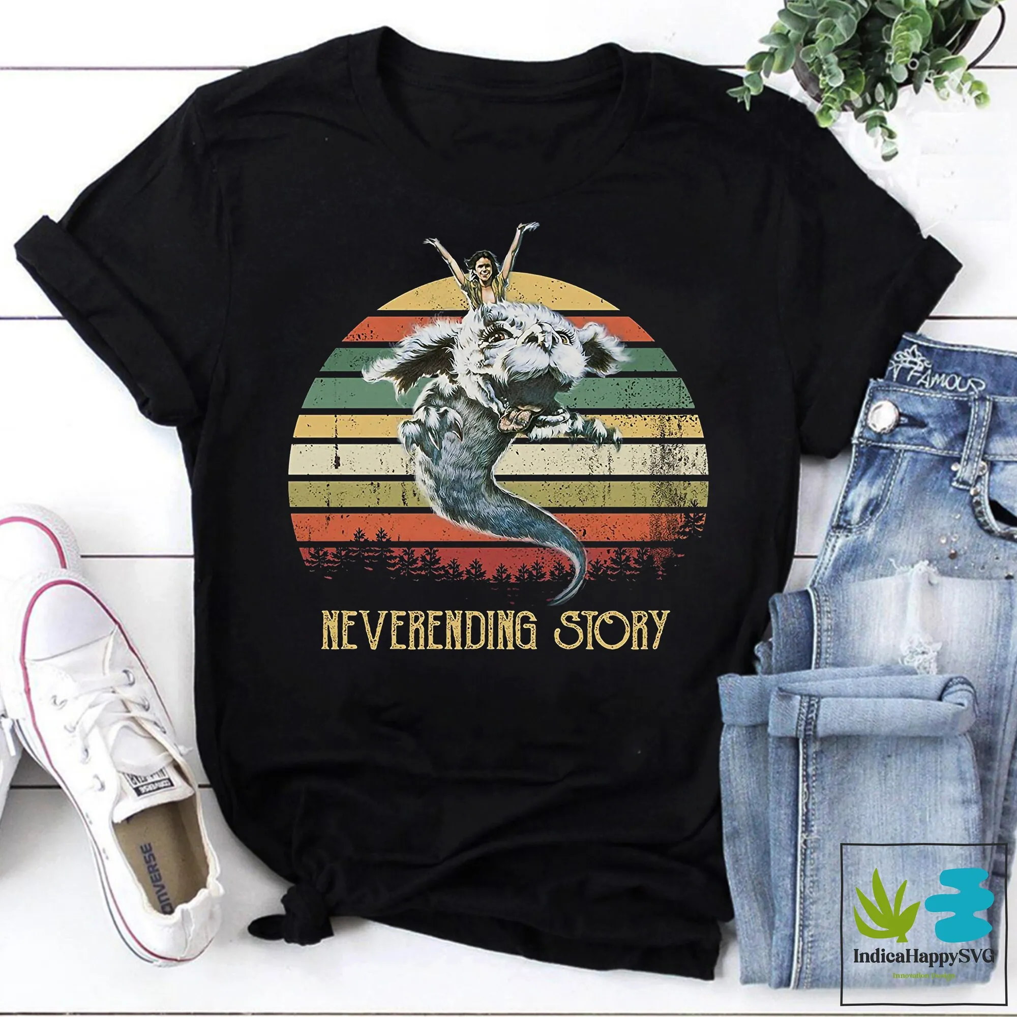 Neverending Story Fan Vintage T Shirt Adventure Movie Falkor Atreyu Bastian long or short sleeves