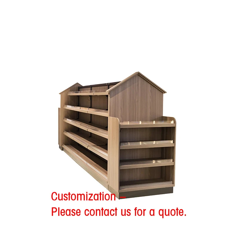 

custom.Layout Design Wooden Supermarket Racking Customized Grocery Gondola Shelf Metal Wall Displays Rack Mall Shop