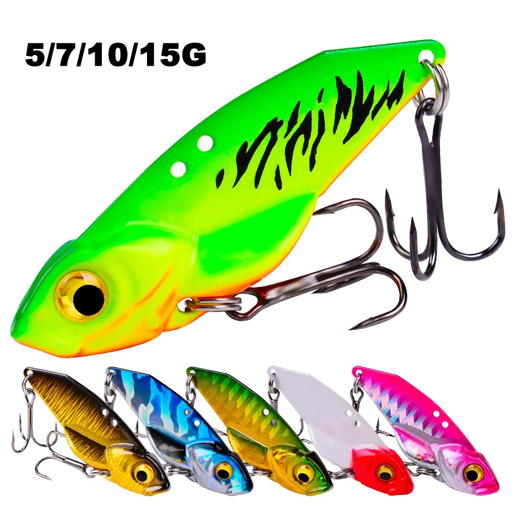 

5 г/7 г/10 г/15 г рыболовные приманки ложка с тройным крючком металлическая жесткая приманка VIB вибрирующие тонущие искусственные приманки для Peche Bass Pike