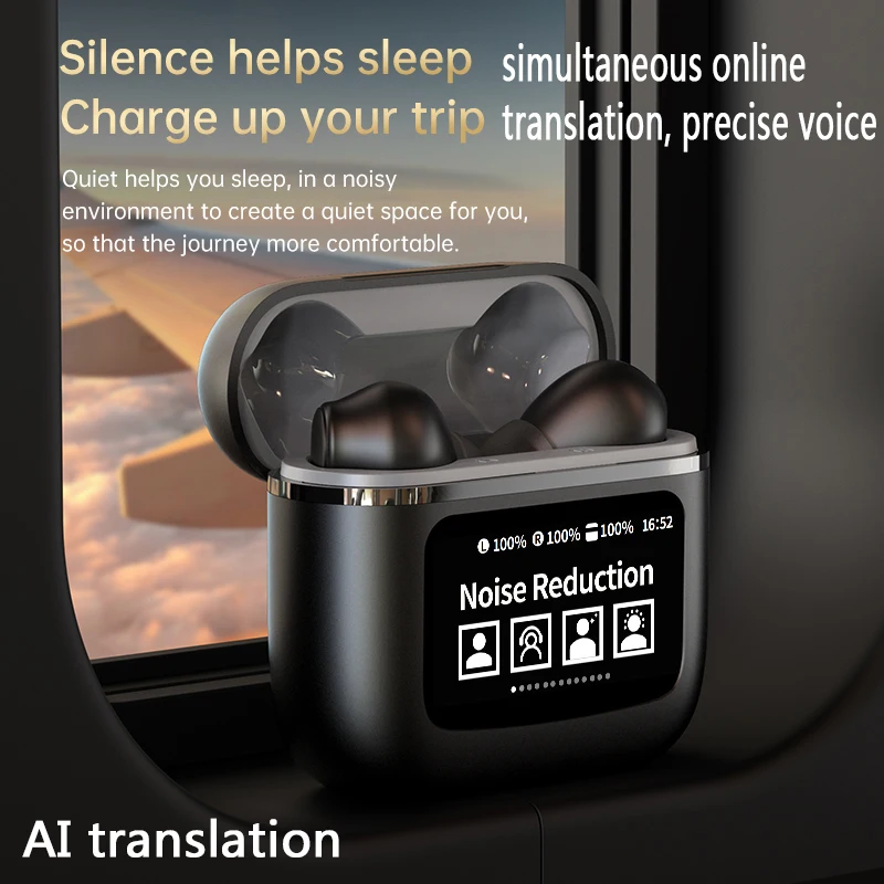 Multi language intelligent translation machine in ear offline conference headphones AI voice translation headphones  translator