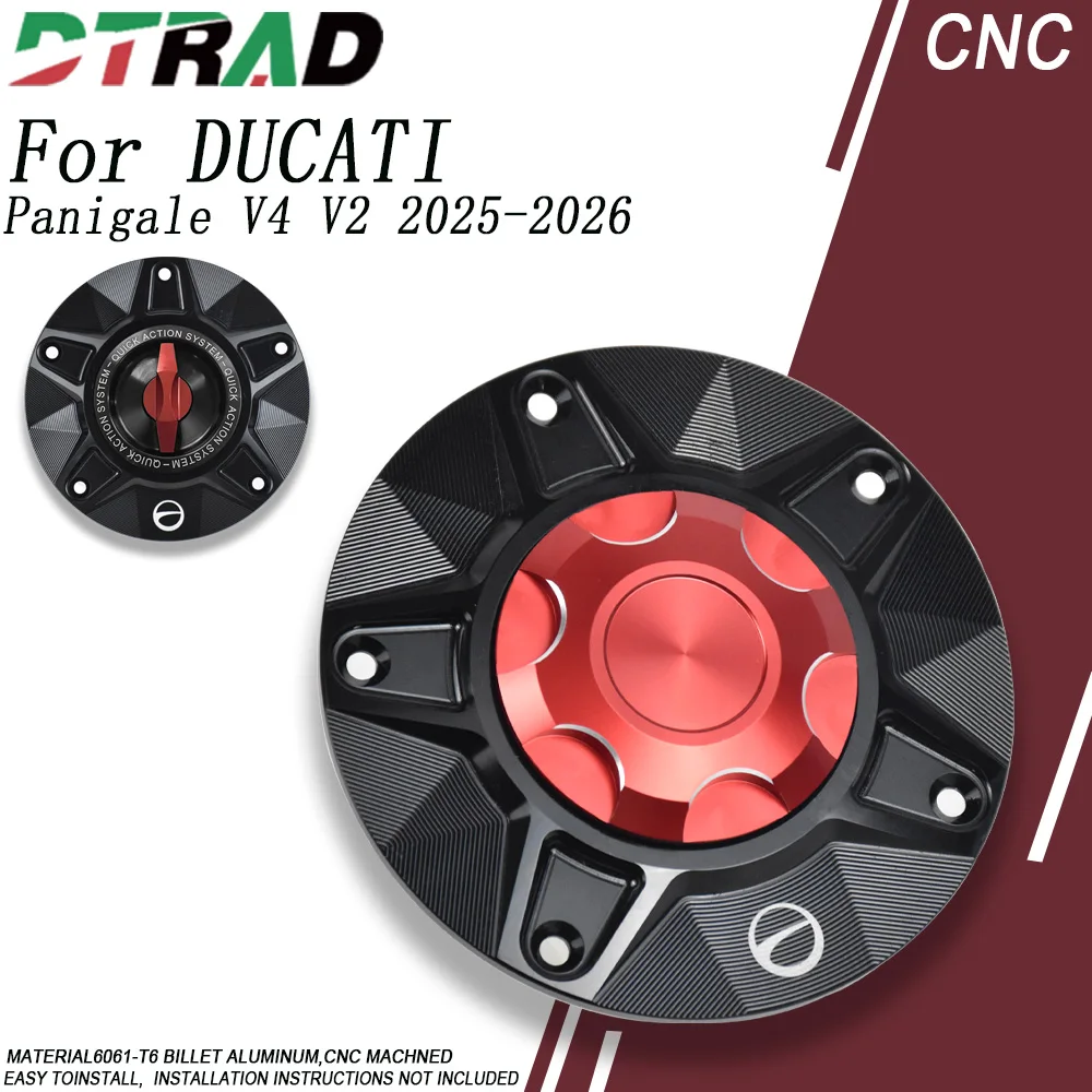 2025-2026 For DUCATI Panigale/Streetfighter V4 V4S V2 Quick Opening Fuel Tank Cap Motorcycle Gas Oli Plug Keyless Airbox Cover