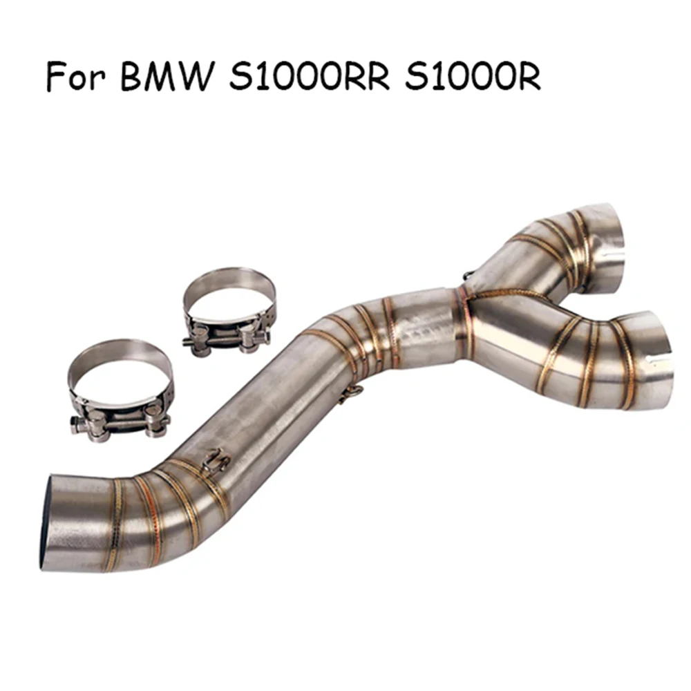Motorcycle Exhaust System for BMW S1000RR 2010-2014 S1000R 2010-2016 Slip on Connector Section Link Tube Middle Mid Pipe