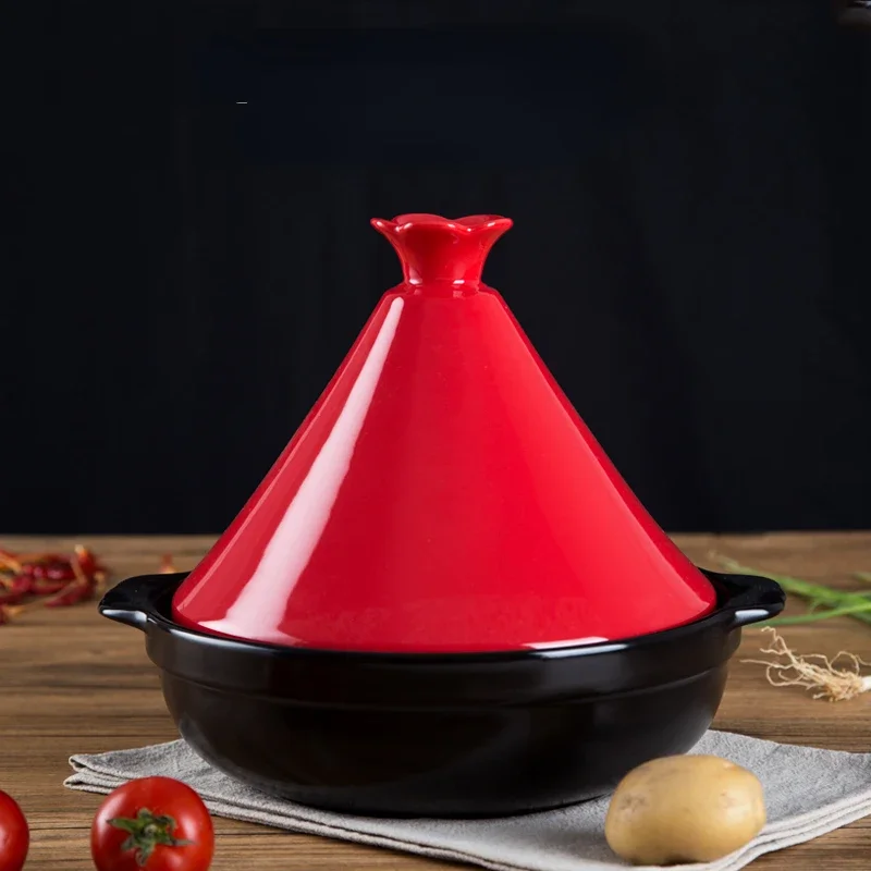 

Japanese Retro Tagine Pots: High-Temperature Resistant Ceramic Cookware, Non-Stick Moroccan Tagine for Home Cooking