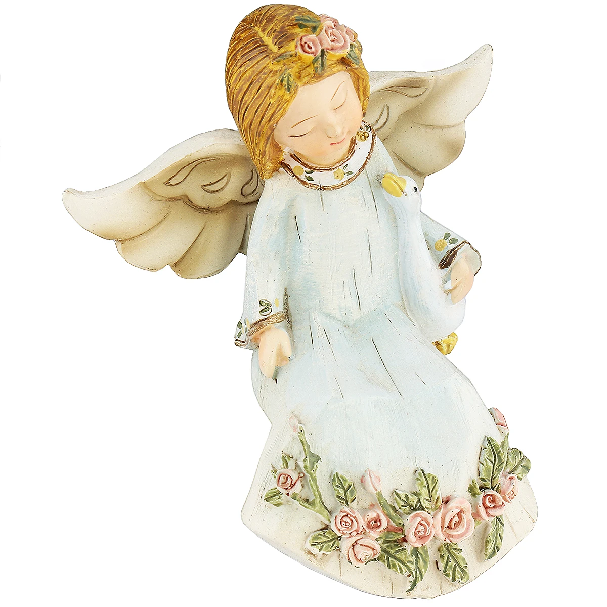 

Lovely Angel Girl With Guardian Wing Figurines Hand Carved Resin Statue Mini Sculpture For Religious Ornaments Home Decoration