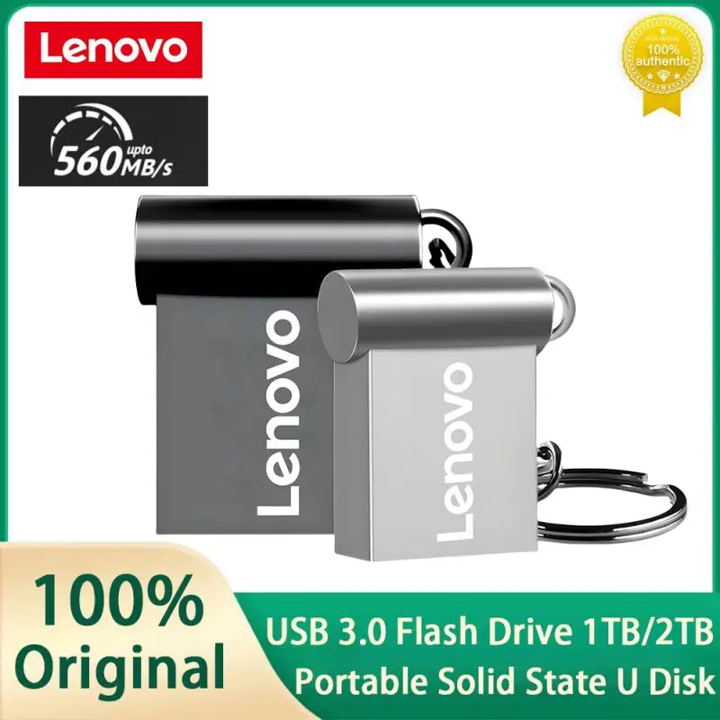 Lenovo-Mini Pendrive de Metal de alta velocidad, unidad Flash portátil de 2TB, Usb 3,0, 1TB, 128GB, almacenamiento de Memoria a prueba de agua, disco U