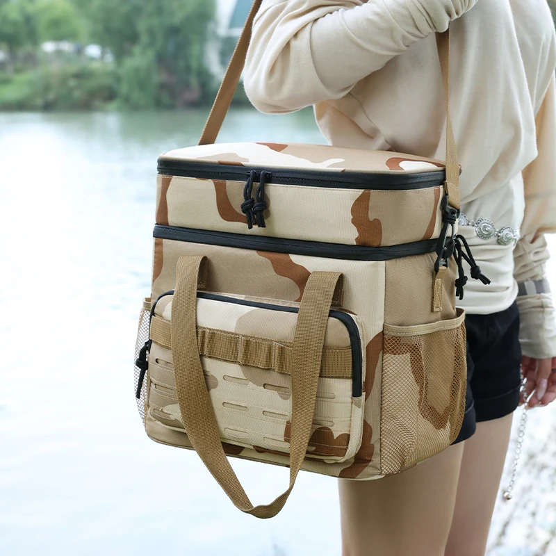 Tactical Thermal Cooler Bag Outdoor Insulated Lunch Box Work Leakproof Insulated Durable Lunch Bag for Men Meal Camping Picni