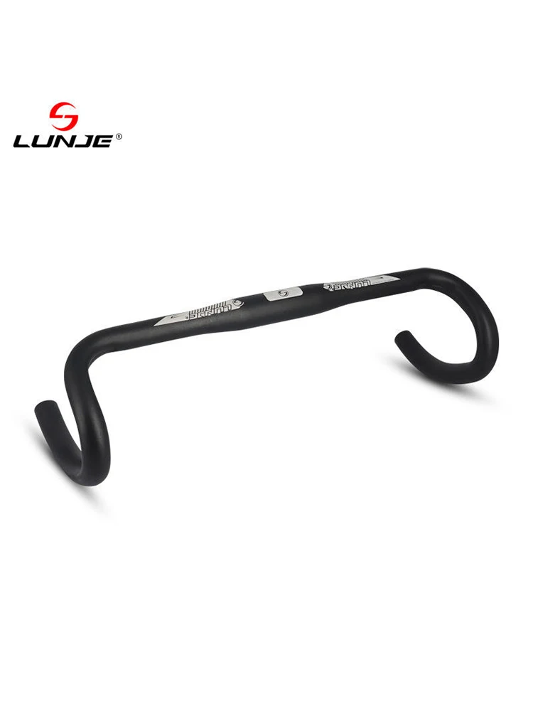AliExpress LUNJE 25.4/31.8 Road Bike Handlebar 380/400/420mm Bent Bar Black Matte Finish Bicycle Aluminum Alloy Handlebar