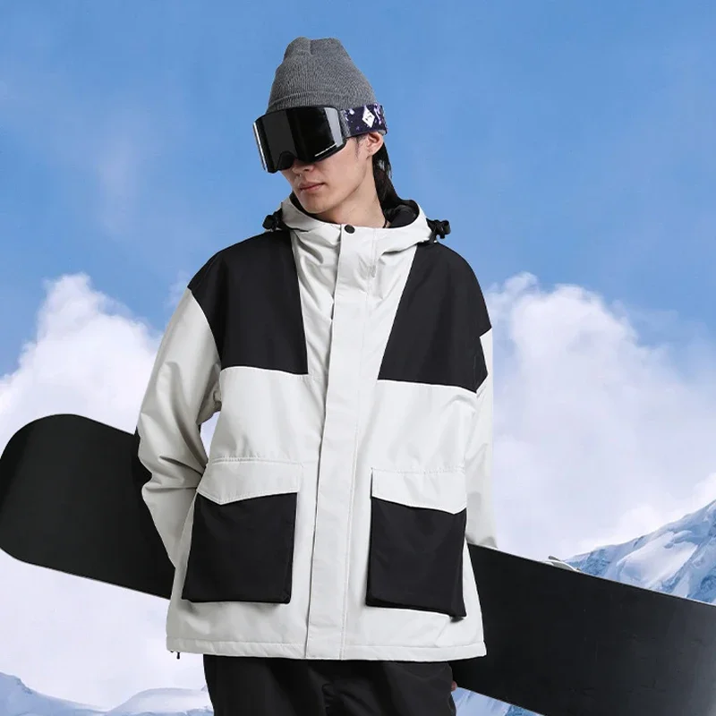 

Outdoor Mountain Woman Snowboard Coats Winter Hooded Men Skiing Jacket Sport Motorcycle Male Snowmobile Windbreaker Clothes