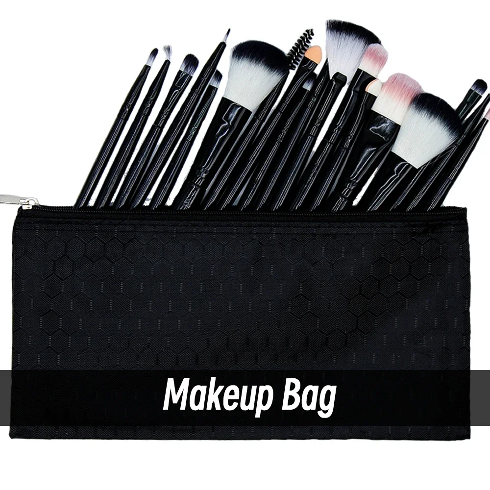 Bolsa de lápices de rejilla negra de 8 colores, bolsa con cremallera, bolsa de archivo de billetes, estuche de lápices pequeño de maquillaje, suministros de oficina impermeables, accesorios de viaje