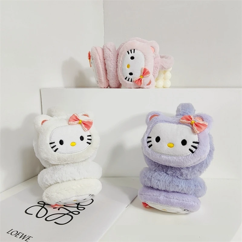 Sanrio Hello Kitty Earmuffs Cute Cartoon Autumn And Winter Warm Windproof Anti-Freeze Plush Ear Protection Warm Earmuffs Gifts