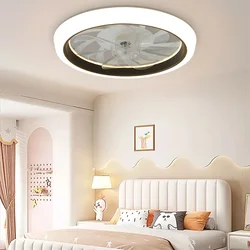 Lâmpadas de teto ultra-finas LED com luz, luzes modernas da sala, lâmpada do quarto com controle remoto, ventilador elétrico, 110V-220V