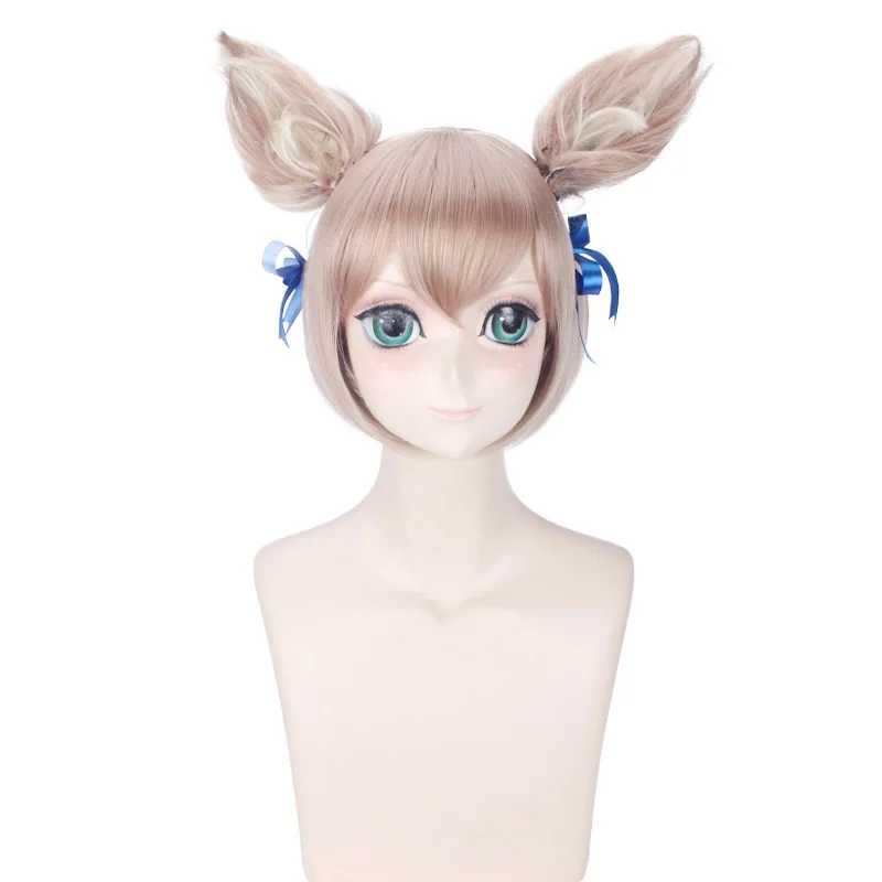 Synthetic Catgirl-Inspired Cosplay Wig for Felix-Style Maid Look, Long Curly Anime Costume Hair, Party Roleplay Accessories
