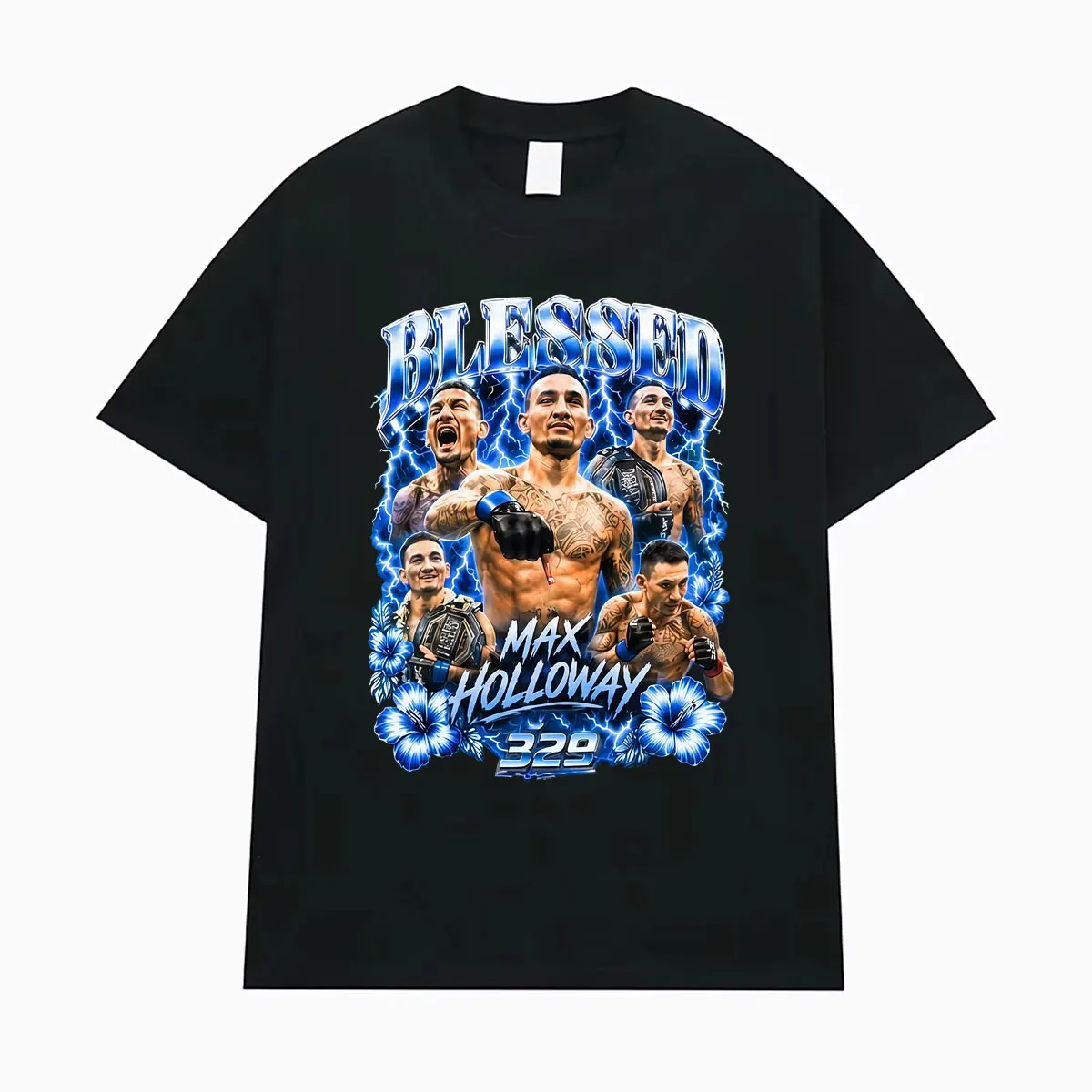 Max Holloway Blessed Vintage Graphic Tee Shirt Men Women Violence Aesthetics Short Sleeve T-shirt Summer Tops Streetwear T Shirt