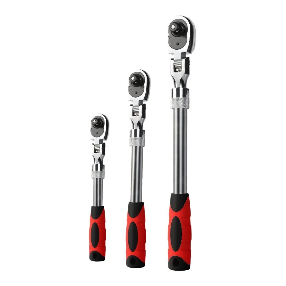 

3PCS 72 Tooth Head Ratchet Wrench Extendable Spanner Hand Tool For Auto Repair Quick Release Head Socket Ratchet Wrench Set