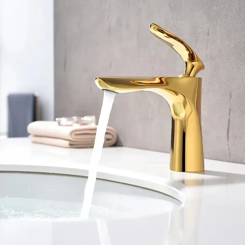 Premium Classic Single Handle Bathroom Faucet - High Quality Hot and Cold Water Basin Tap for Toilet Countertop and Vanity Sink