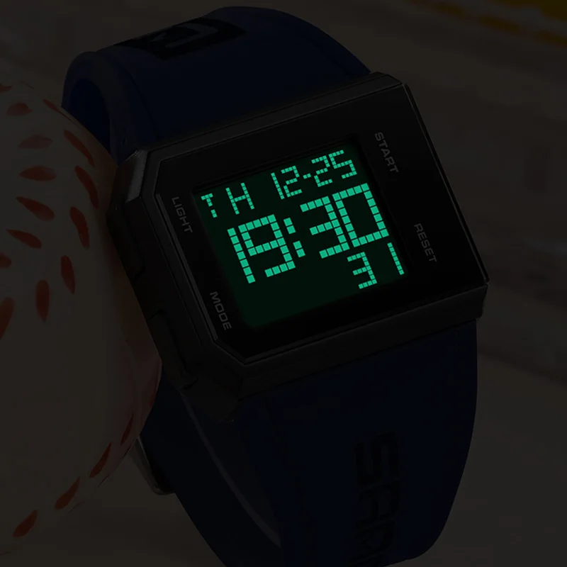 SANDA Heren digitaal horloge chronograaf sport elektronische armband waterdichte wekker mannelijke horloges LED elektron polshorloge